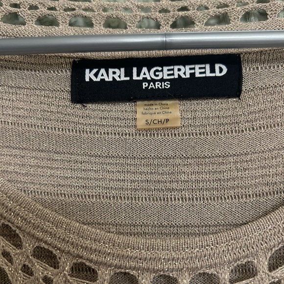 Holiday Karl Lagerfeld Paris Gold Glitter sweater - Picture 4 of 6
